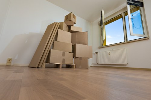 Removal van and moving boxes for a home move in Cranham
