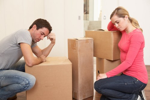 Boxes and furniture representing a small household load